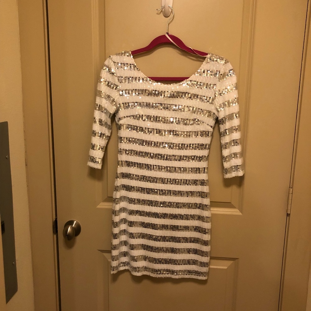 Silver & White Sequin Dress great for New Years!